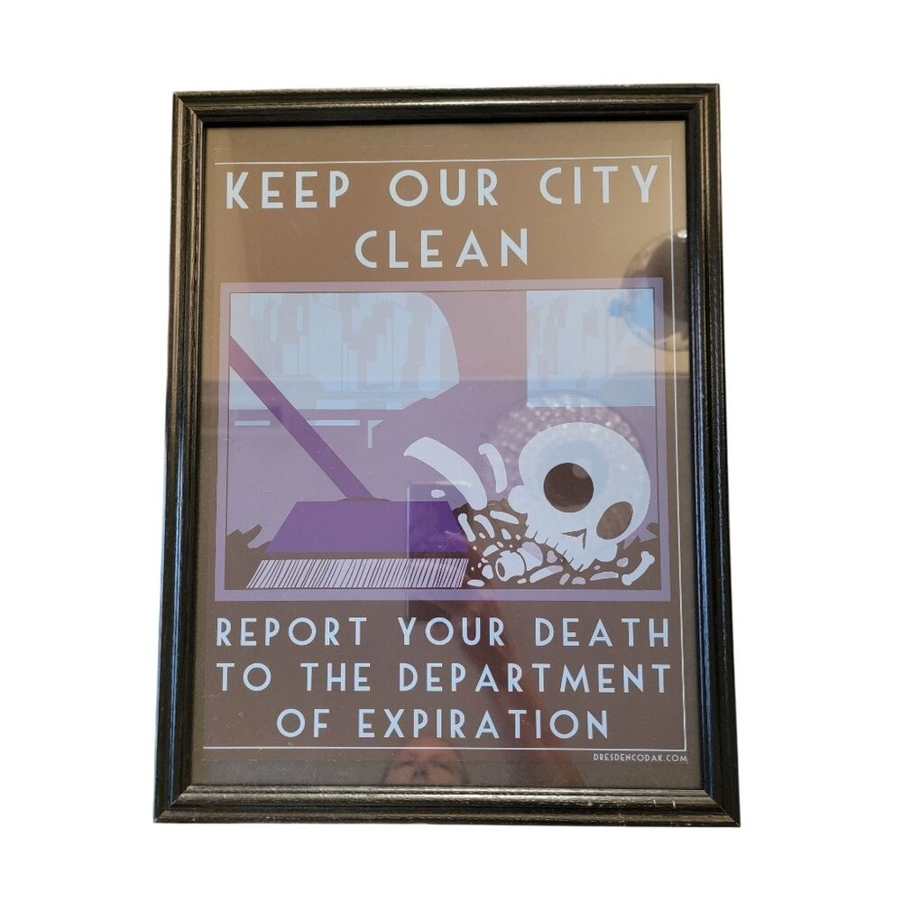 Department of Awareness Print Series Two "Keep Our City Clean" Framed Art Print